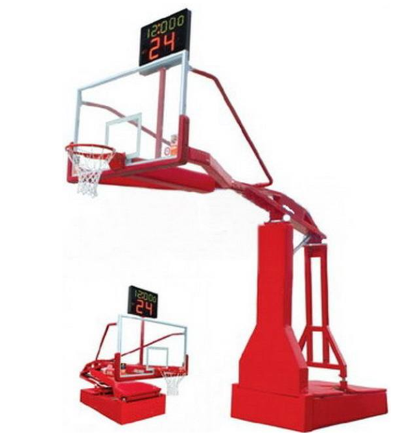 遙控操作電動液壓籃球架(可配單面24秒)